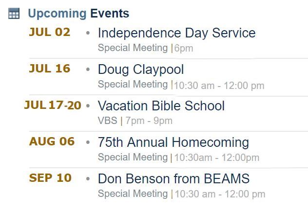 Upcoming Events